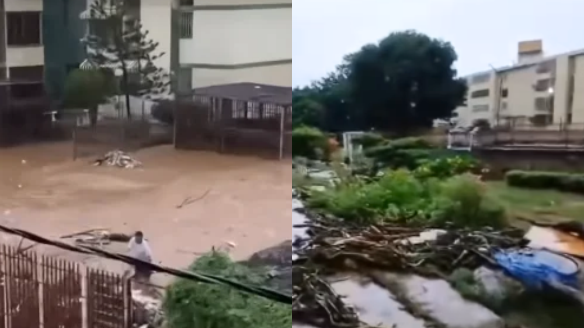 Desbordamiento de cañada en El Varillal, estado Zulia (Venezuela) - Fotos: X