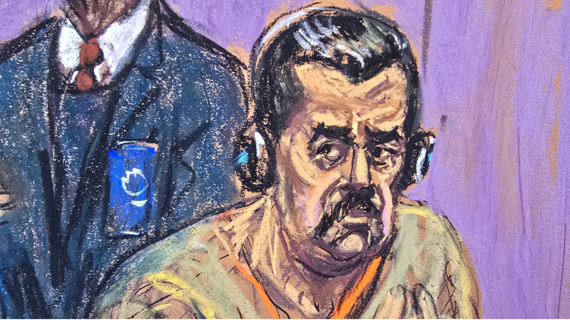Fotografía de un dibujo realizado por la artista Jane Rosenberg donde aparece el depuesto dictador de Venezuela, Nicolás Maduro - EFE