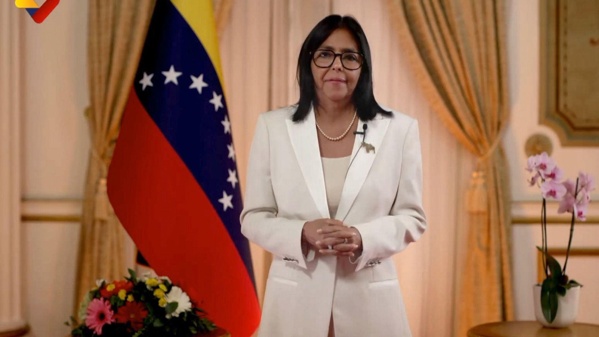 Captura de pantalla tomada del Canal estatal VTV de Venezuela, Delcy Rodríguez-Foto EFE