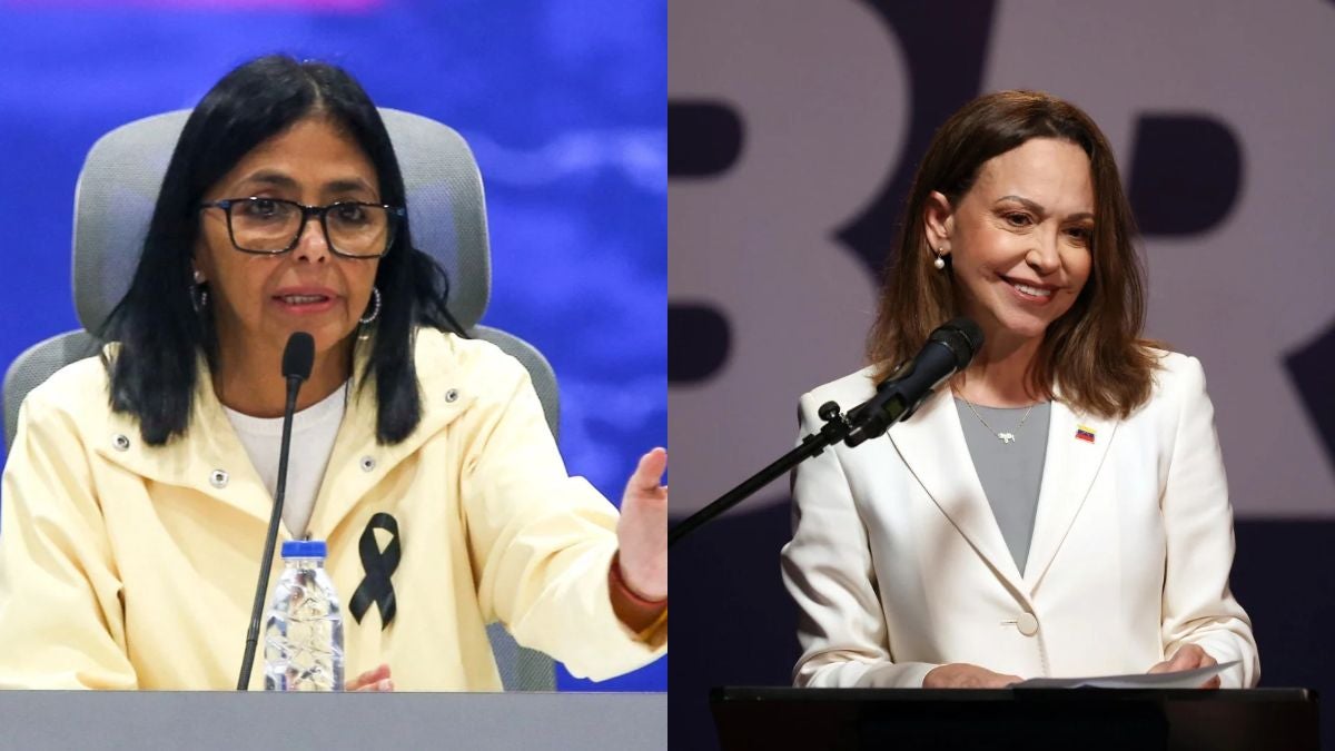 Delcy Rodríguez y María Corina Machado