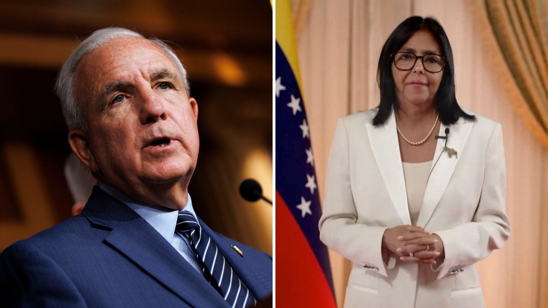 Carlos Giménez y Delcy Rodríguez - EFE