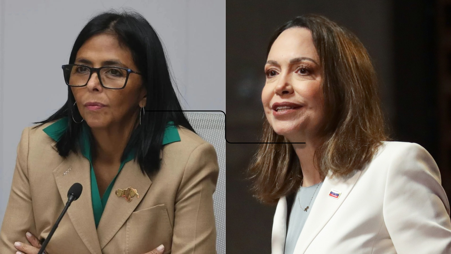 Delcy Rodríguez - María Corina Machado | Fotos: EFE