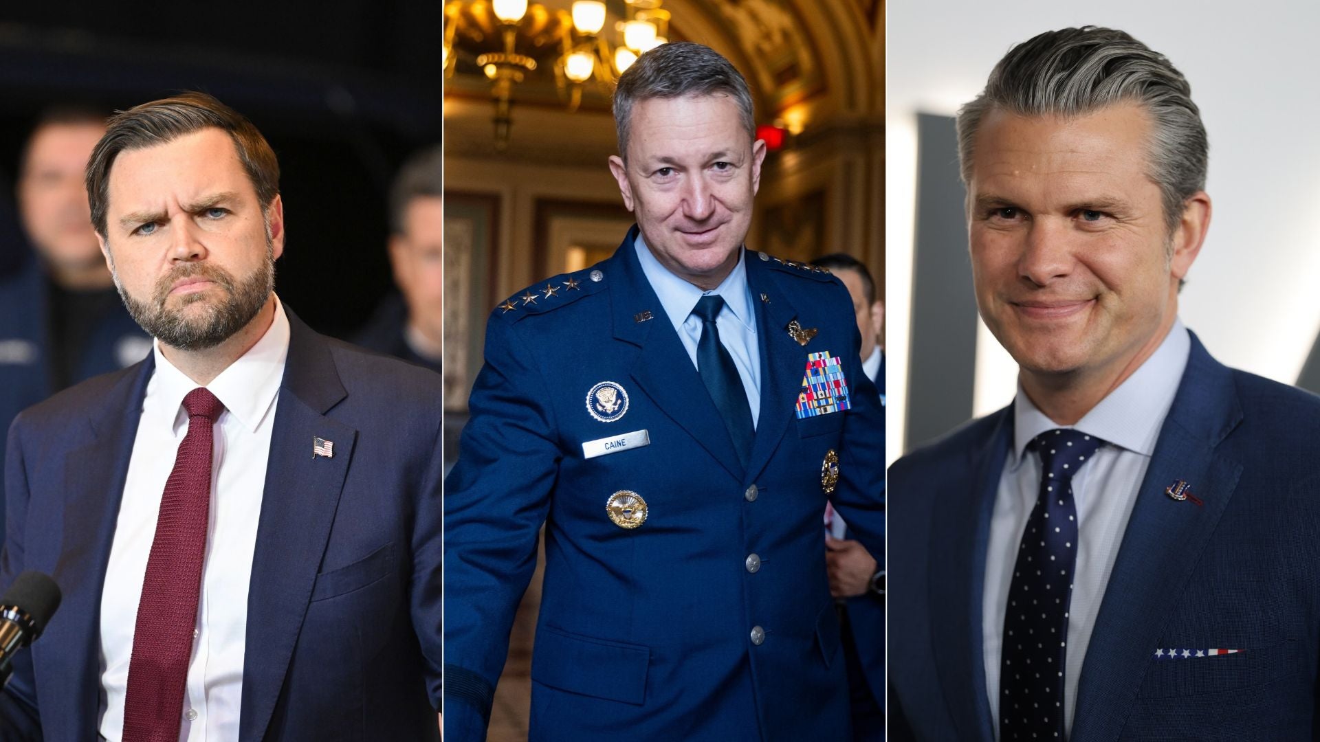 JD Vance_ general Dan Caine_ Pete Hegseth- Fotos EFE