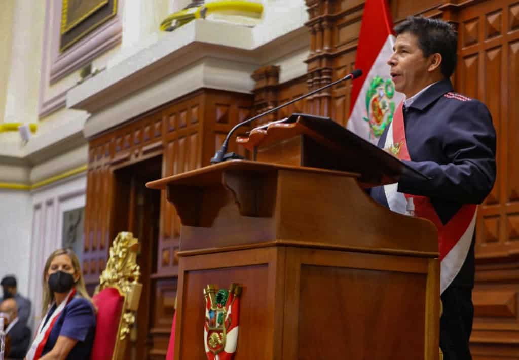 Presidente de Perú, Pedro Castillo. Foto: ANDINA / AFP