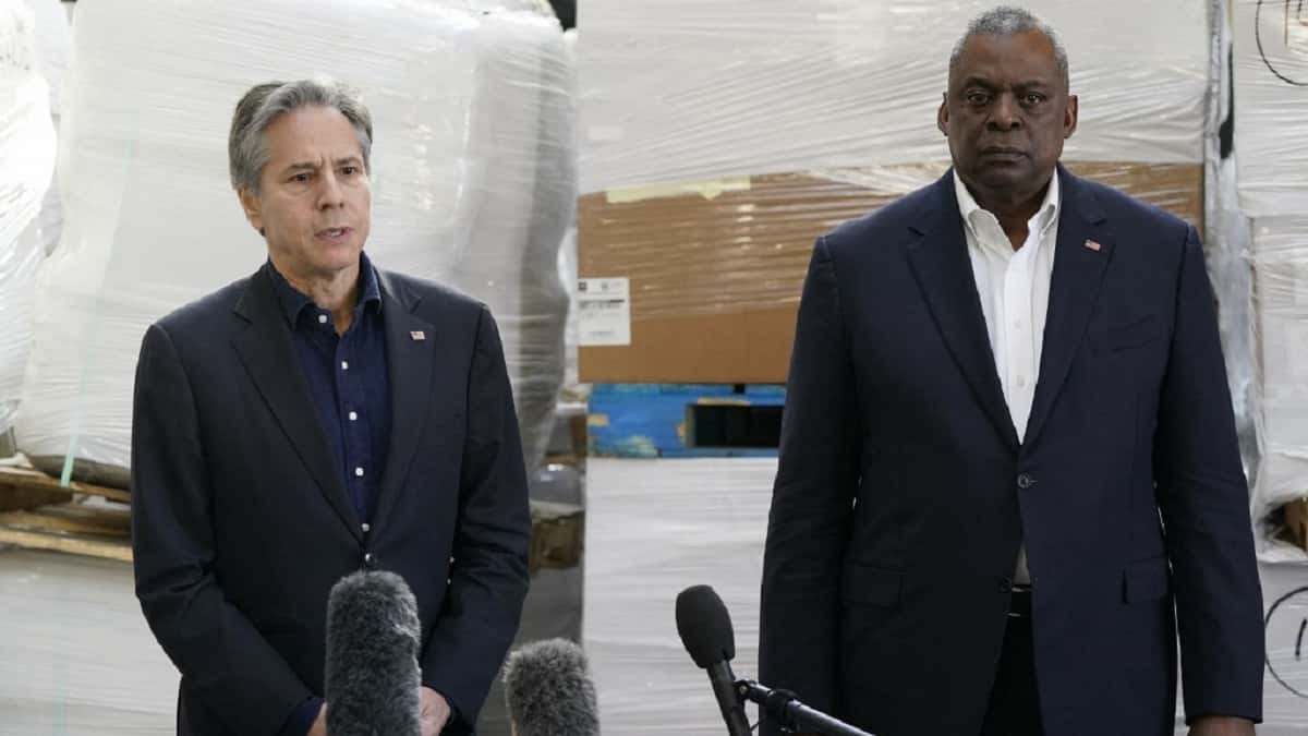 jefe del Pentágono, Lloyd Austin junto al secretario de Estado Antony Blinken / Foto AFP jefe del Pentágono, Lloyd Austin junto al secretario de Estado Antony Blinken