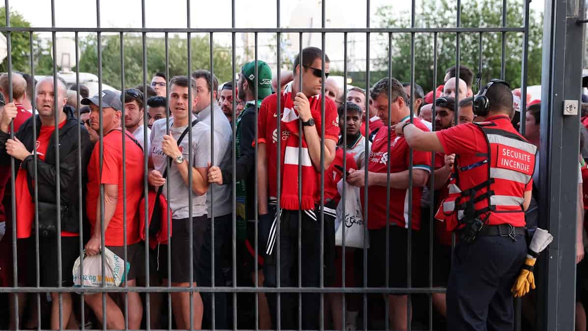 Aficionados del Liverpool durante la final de la Champions | Foto: AFP