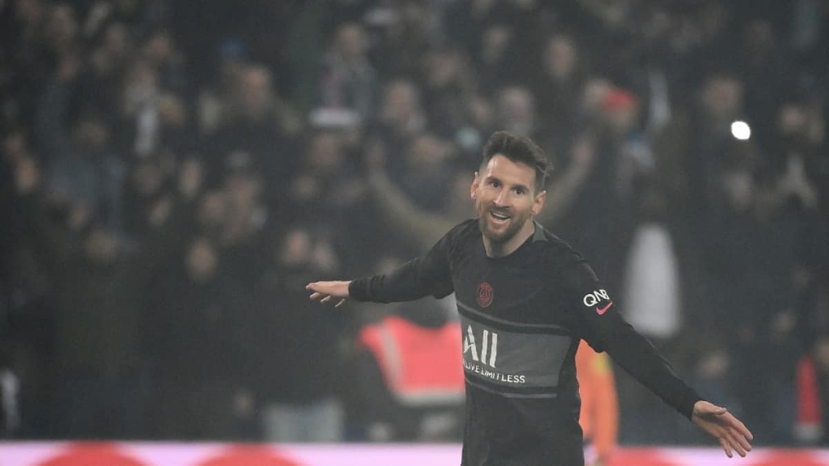 Messi celebra su primer gol en la Ligue 1 con el PSG. Foto: FRANCK FIFE / AFP Messi celebra su primer gol en la Ligue 1 con el PSG. Foto: FRANCK FIFE / AFP