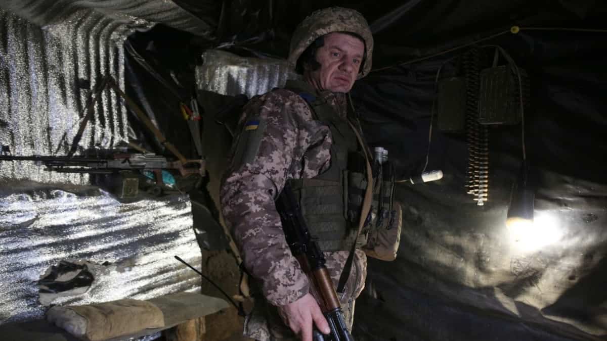 Soldado ucraniano en la frontera con Rusia. Foto: AFP