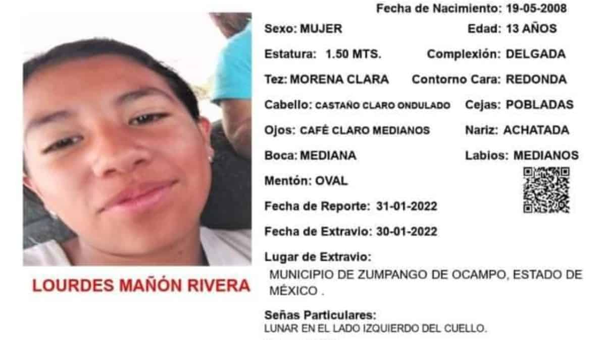 Foto tomada de la imagen difundida cuando estaba desaparecida. Autoridades mexicanas encontraron el cadáver de la joven desaparecida Lourdes Mañon