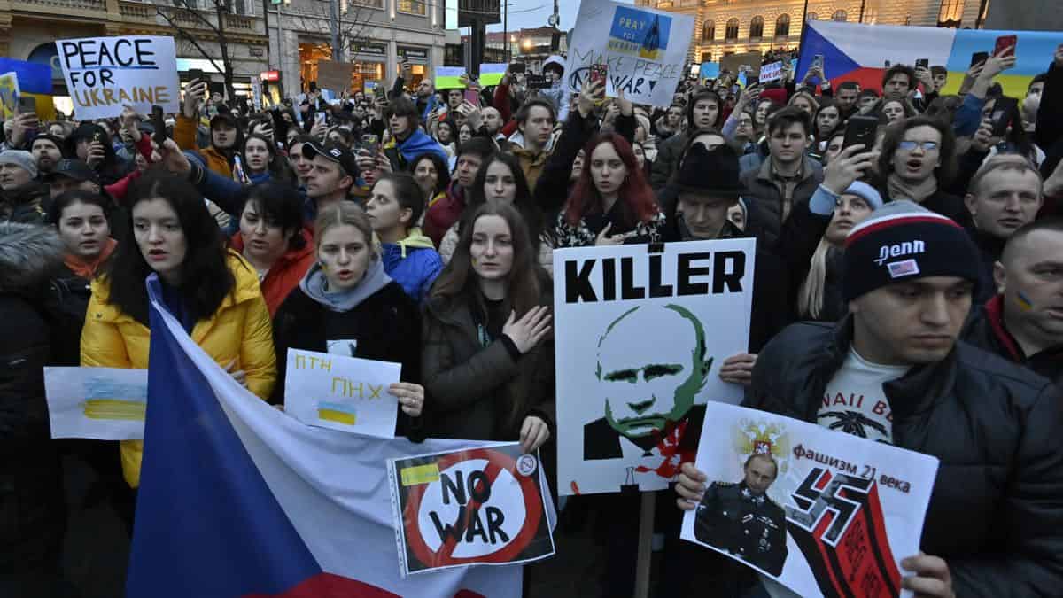Manifestación contra Rusia