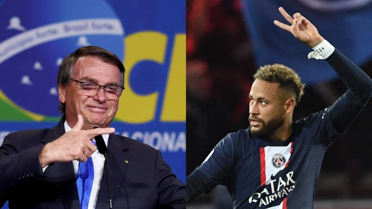 Jair Bolsonaro, presidente de Brasil - Neymar, futbolista (AFP) Neymar prometió dedicar su primer gol en Qatar 2022 a Jair Bolsonaro