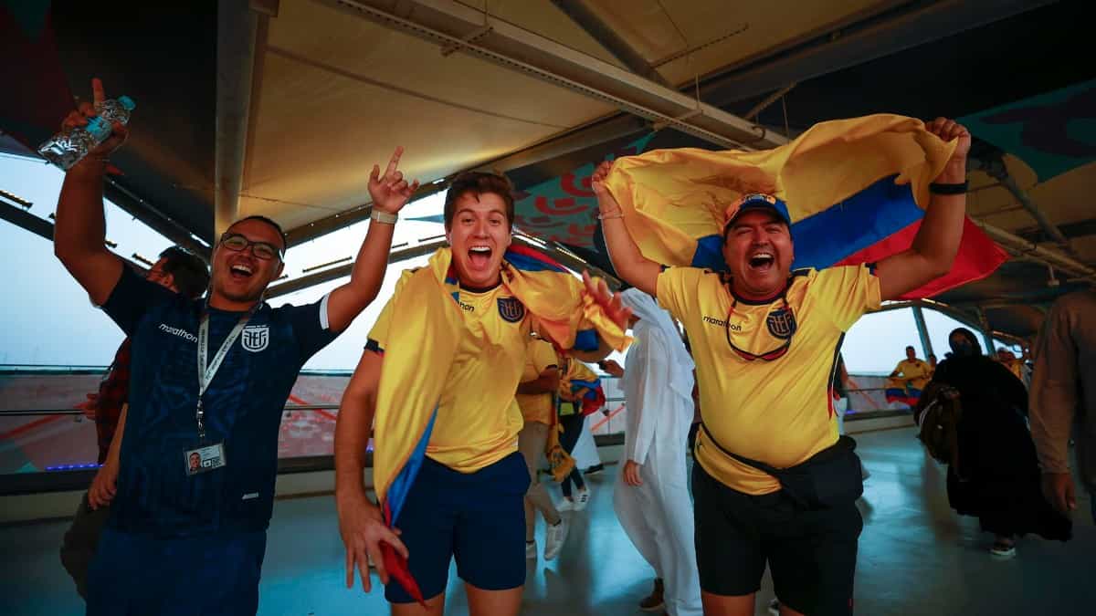 Los ecuatorianos disfrutaron desde la tribuna el histórico triunfo ante Qatar