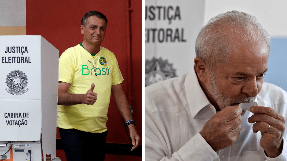 Bolsonaro y Lula da Silva votaron muy temprano este domingo en Brasil. Foto AFP