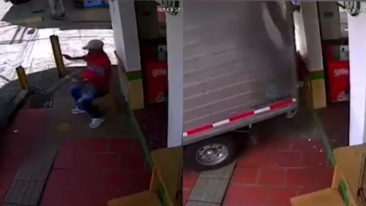 Milagroso suceso en Colombia: hombre es embestido por un camión y sale ileso