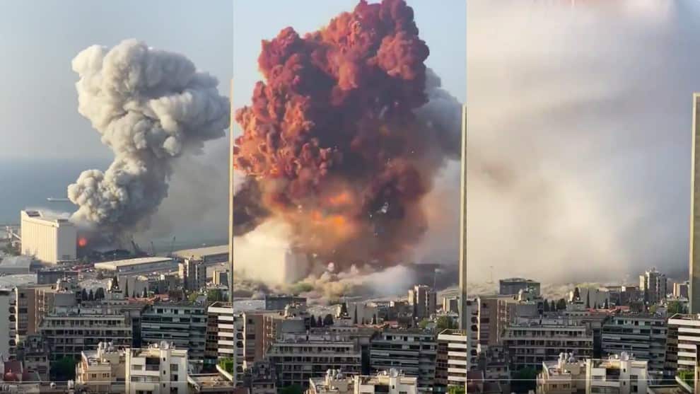 Las duras imágenes de la explosión en Beirut documentadas por usuarios de redes sociales