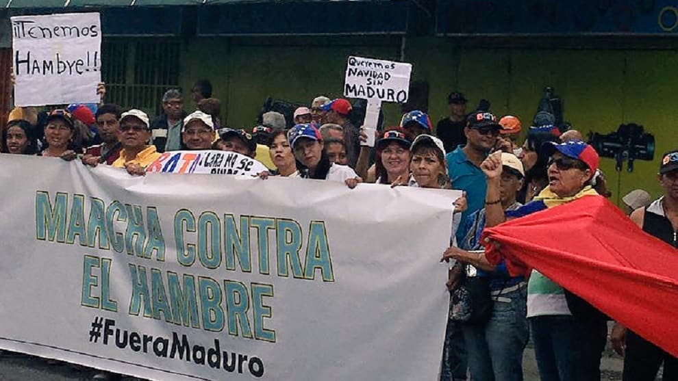 Protesta de los larenses/ Foto: @VoluntadPopular