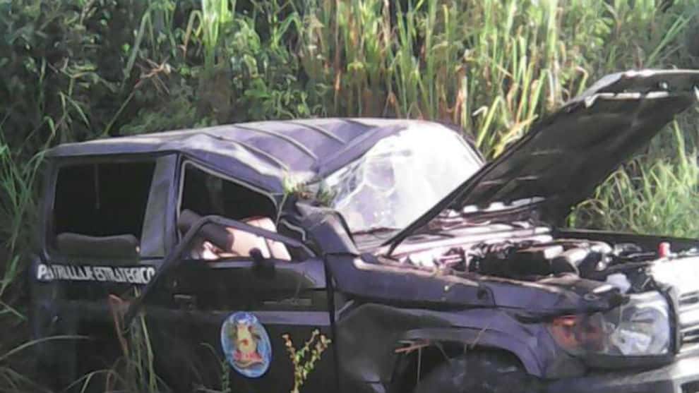 Se volcó patrulla del Sebin