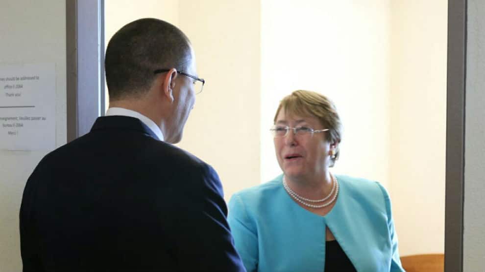 Reunión Jorge Arreaza Michelle Bachelet