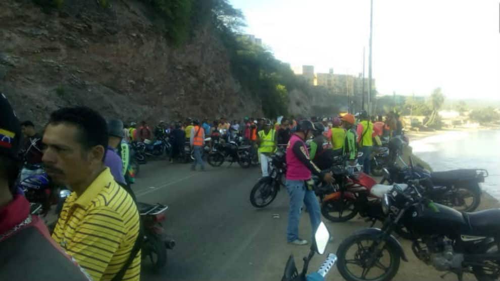 Protesta motorizados Carúpano
