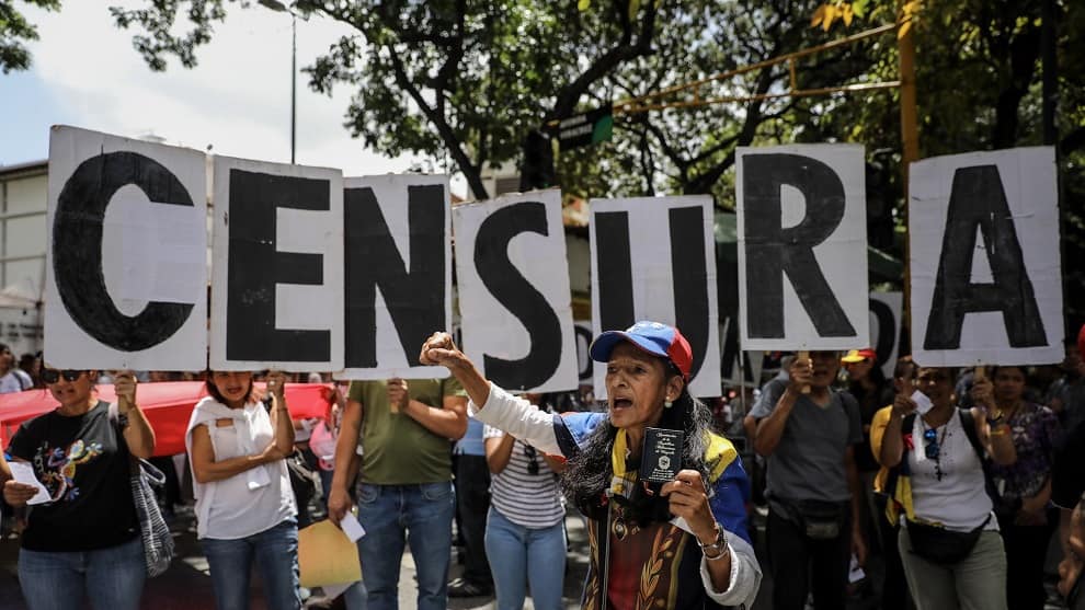 Protesta contra la censura en Venezuela/ Referencia/ Foto: EFE