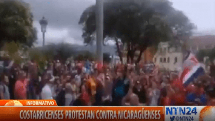 Costarricenses protestan la llegada de nicaragüenses a su país