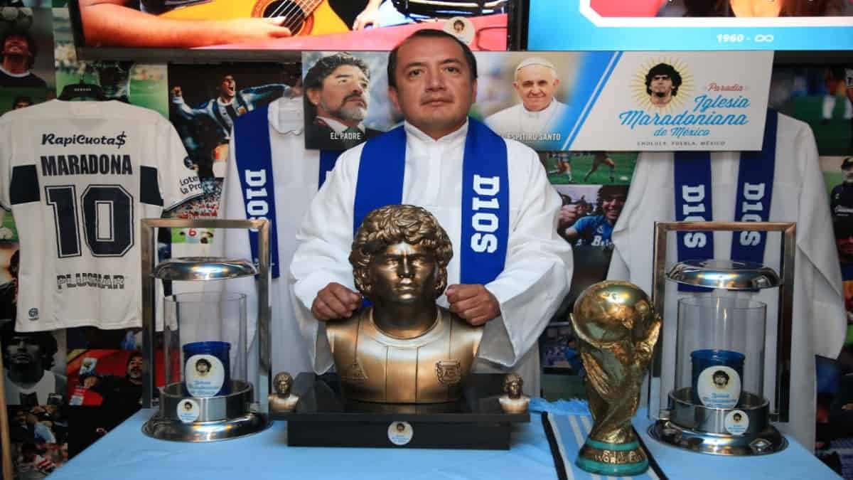 Culto religioso a Maradona. Foto: AFP
