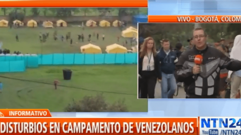 disturbios campamento de Bogotá