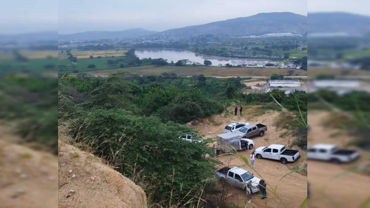 Lugar donde explotó el artefacto que intentaban pasar a la cárcel / Foto de @FiscaliaEcuador Lugar donde explotó el artefacto que intentaban pasar a la cárcel
