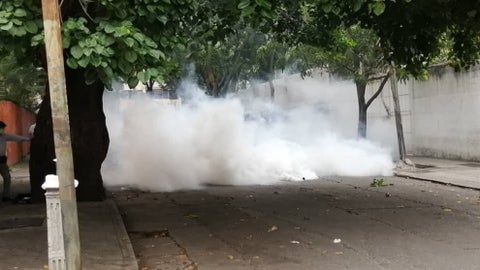 Asaltantes de AD lanzan bombas lacrimógenas en enfrentamiento con dirigentes del partido