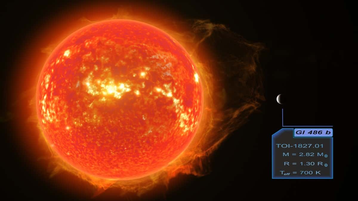 Recración digital del exoplaneta Gliese 486 b. Foto: Revista Science