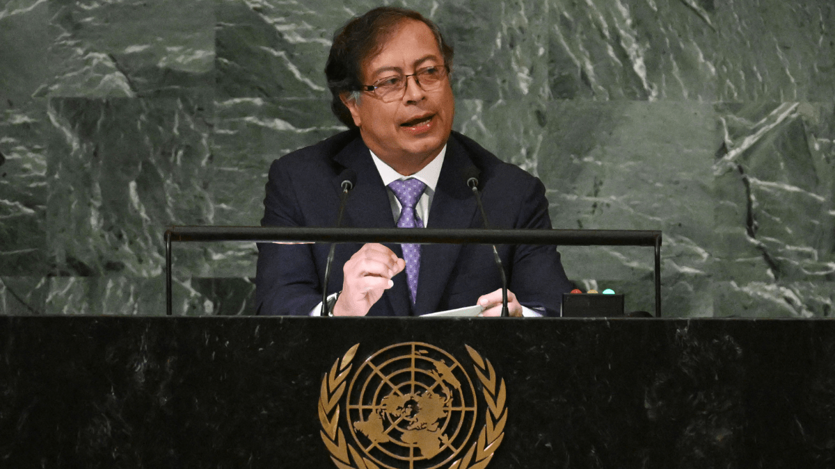 Gustavo Petro pronunció su primer discurso en la ONU. Foto AFP