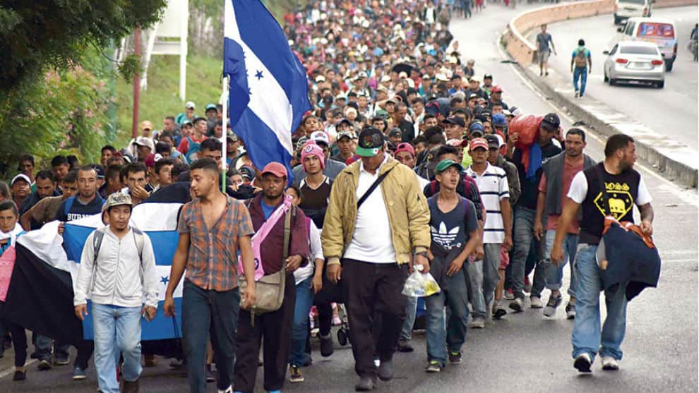 Caravana de migrantes irregulares centroamericanos