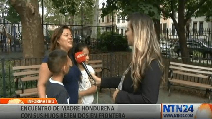 Niños se reencuentran con su madre