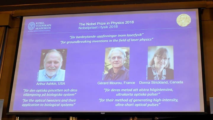 Nobel de Física para Arthur Ashkin, Gérard Mourou y Donna Strickland