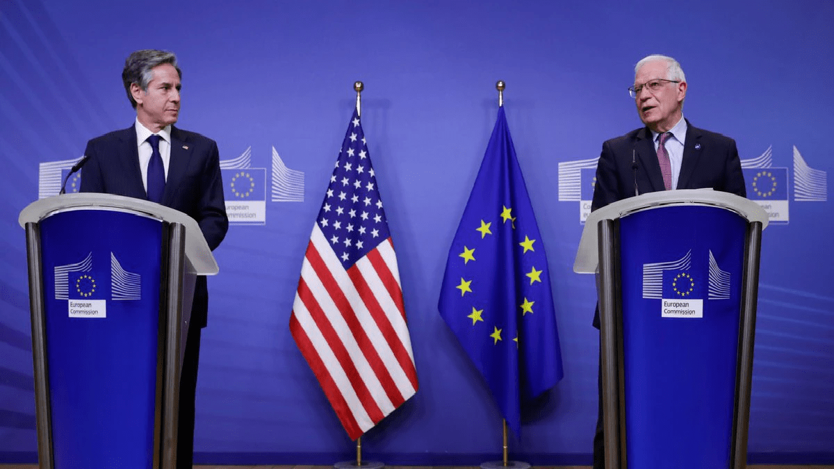 Antony Blinken, Josep Borrell y Marc Garneau