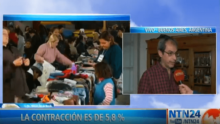 Contracción del aparato productivo en Argentina Economía paralizada en Argentina