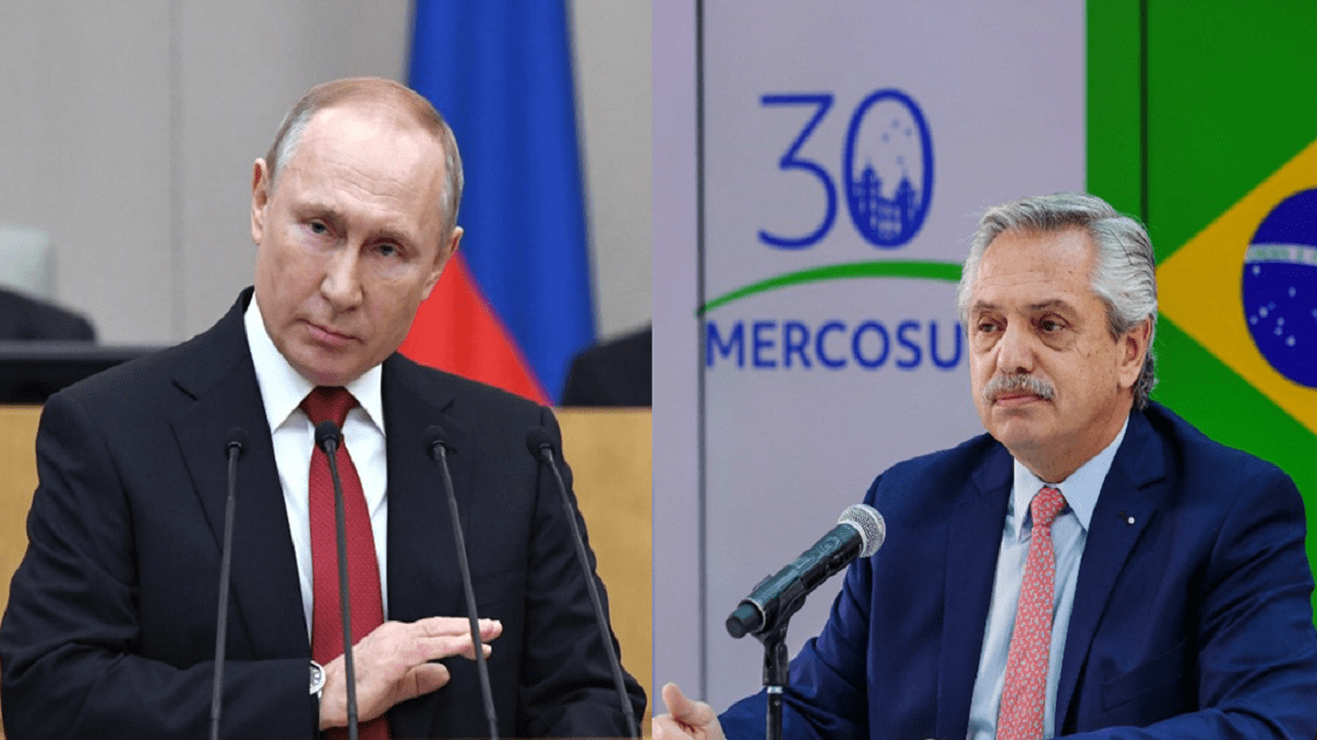Vladimir Putin y Alberto Fernández / FOTO: AFP