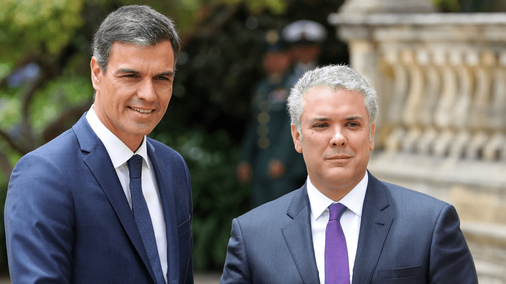Pedro Sánchez e Iván Duque