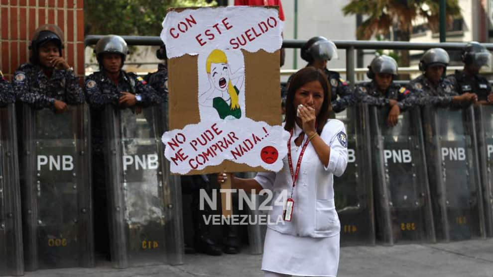 Protesta de la salud/ Foto: NTN24 Venezuela