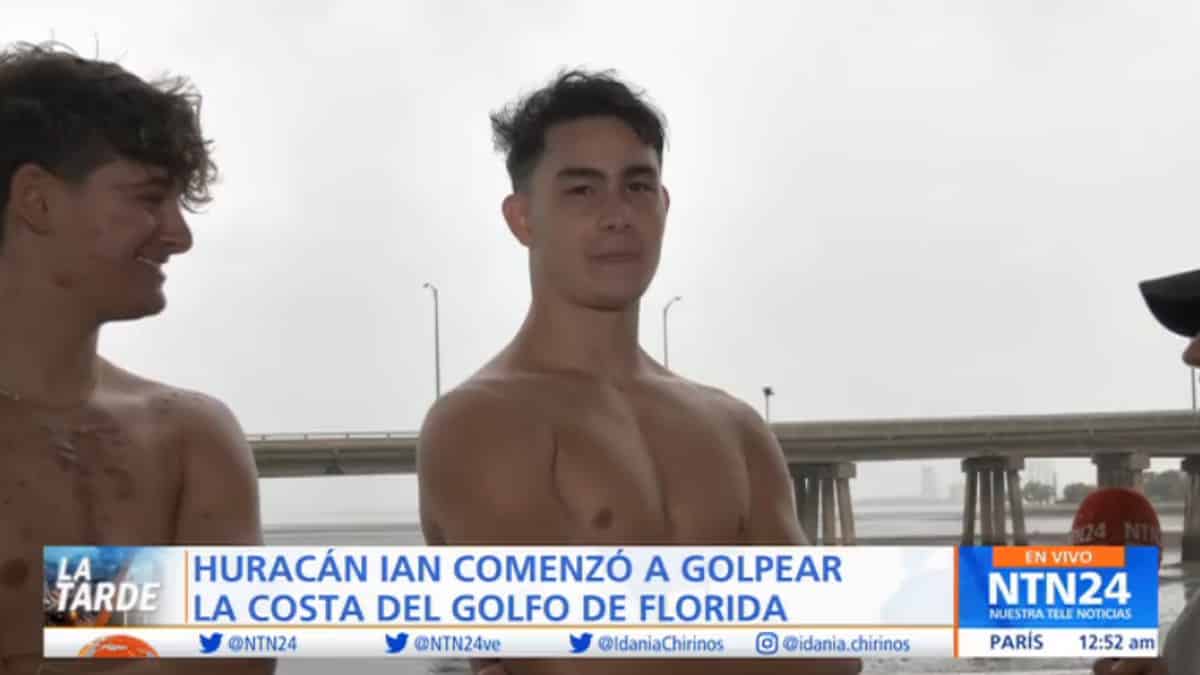 "Es un momento divertido", dijeron dos bañistas en Tampa cuando huracán Ian llegó a Florida