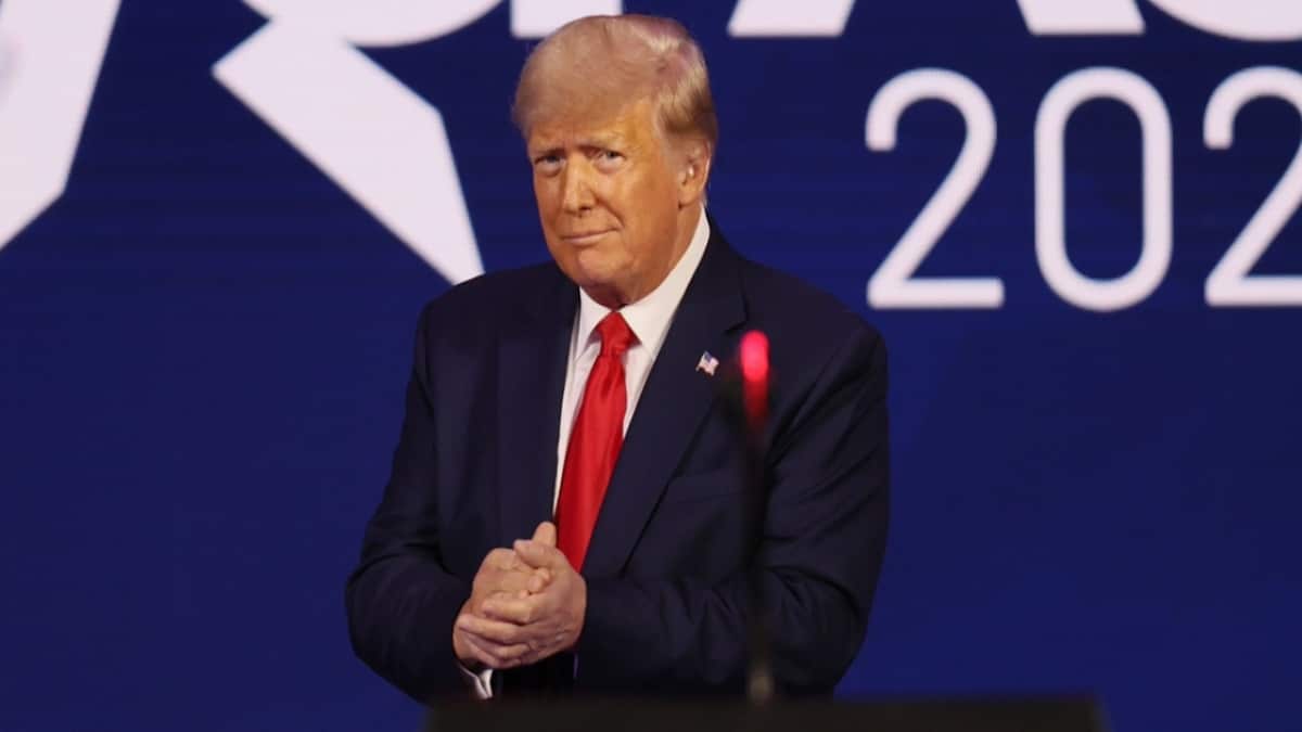 Donald Trump durante la Conferencia de Acción Política Conservadora. Foto: AFP