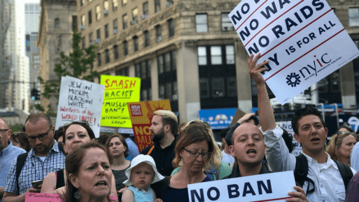 Protesta en Nueva York por veto musulman de Trump